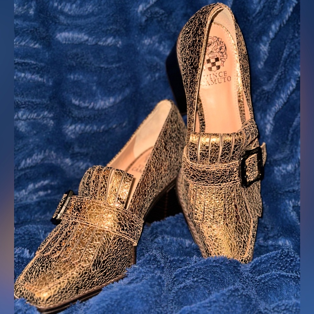 Sedna Kiltie Block-Heeled Tailored Loafers - Vince Camuto - New - Size 7